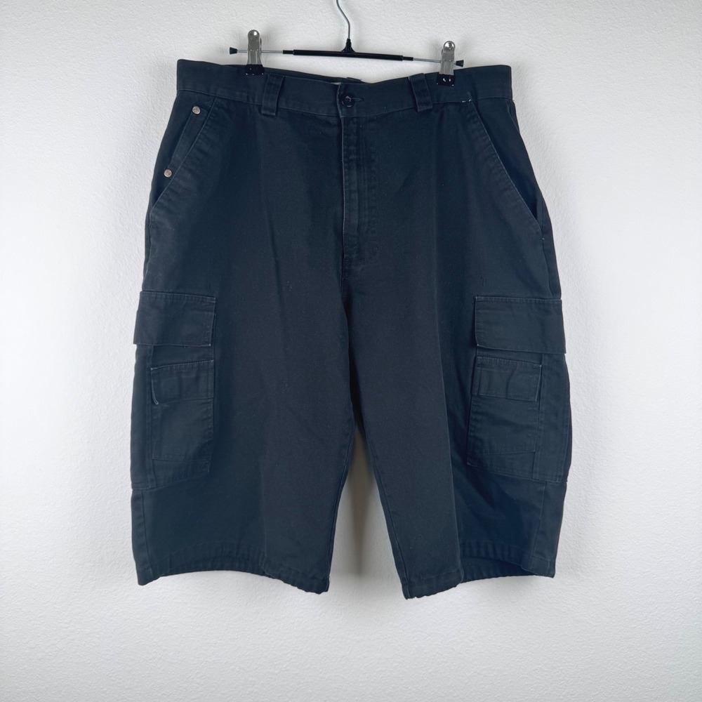 BTL Cargo Shorts Mens 36 Black Good Workwear Casual Outdoor Multi Pocket
